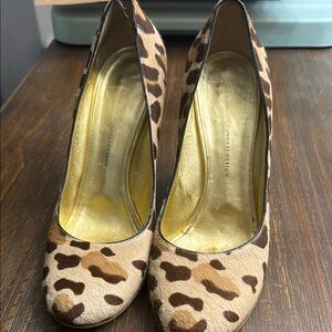 Giuseppe Zanotti Black and Brown Wedges with Animal Print